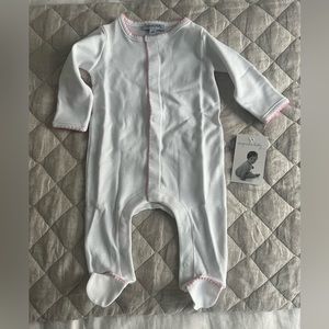 Magnolia Baby Essentials Footie- white with pink